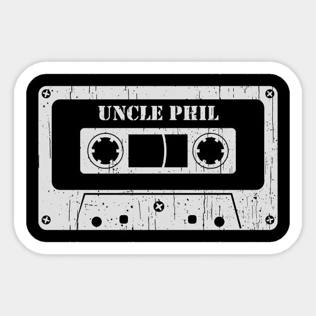 Uncle Phil - Vintage Cassette White Sticker by FeelgoodShirt